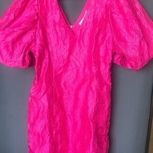 Vibrant Pink Textured Dress